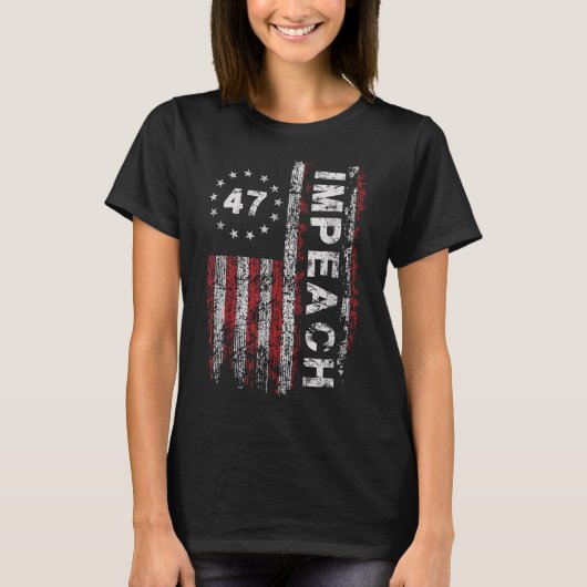T-shirt Trump 47 Trump 47e président américain Drapeau (Devant)