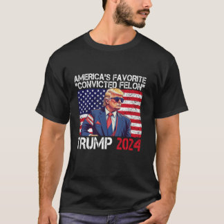 T-shirt Trump Amériques Favorite Condamné Felon Retro USA