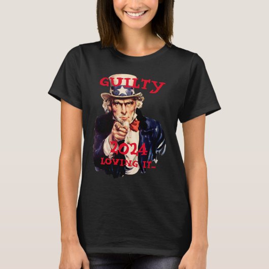 T-shirt Trump arrêté condamné en 2024 Oncle Sam (Devant)