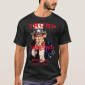 T-shirt Trump arrêté mardi 2023 Oncle Sam (Devant)