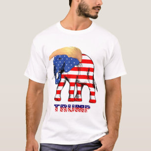 T-shirt Trump Bad Hair Elephant Homme's Basic T-Shirt, ZSS