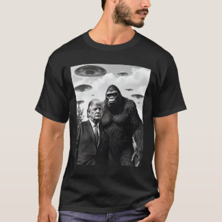 T-shirt Trump Bigfoot Ufo Alien Rencontre Extraterrestre