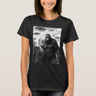 T-shirt Trump Bigfoot Ufo Alien Rencontre Extraterrestre
