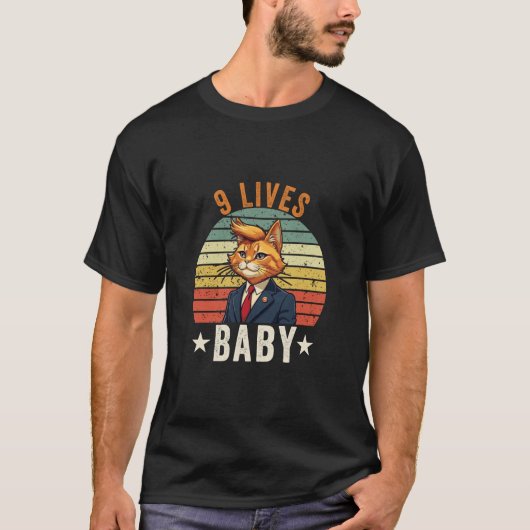 T-shirt Trump Cat 9 Lives Baby (Devant)