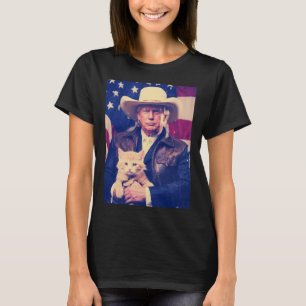 T-shirt Trump Cat Shirt Funny Cowboy Donald Trump 2024 Ame