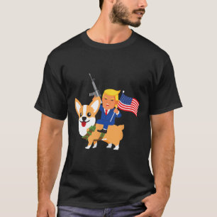 T-shirt Trump Corgi Pistolet Merica Élection Donald Chien