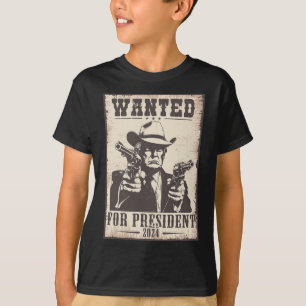 T-shirt Trump Cowboy Recherché Aux États-Unis Président 20