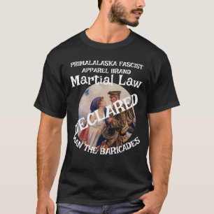 T-SHIRT TRUMP DÉCLARE LE DROIT MARTIAL HOMME LES BARRICADE