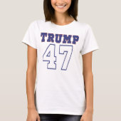 T-shirt Trump en rouge et bleu 47 (Devant)