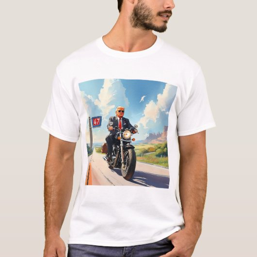 T-shirt Trump équitation Motorcycle passé 47 panneau Sud-o (Devant)