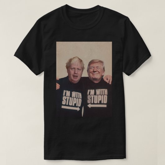 T-shirt Trump et Boris Johnson - I_m With Stupid (Design devant)