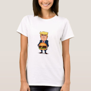T-shirt Trump et son burger – Illustration drôle et coloré