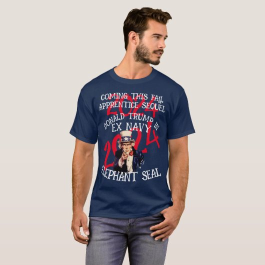 T-shirt Trump Ex Navy Elephant Seal Cage Combattre (Devant entier)