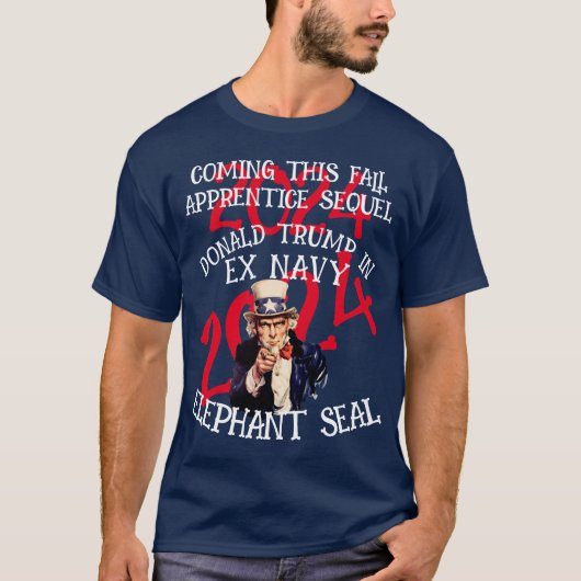 T-shirt Trump Ex Navy Elephant Seal Cage Combattre (Devant)