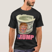 T-shirt Trump Face on Money with Flag Design, je suis aux (Devant)