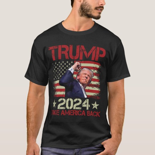 T-shirt Trump Fist Pump Shot À Trump 2024 Survit Rally (Devant)