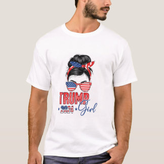 T-shirt Trump Girl Funny Messy Bun