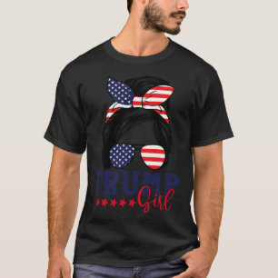 T-shirt Trump Girl Messy Bun Trump 2024 Election American
