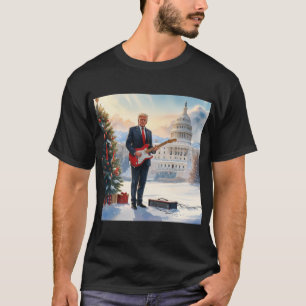T-shirt Trump jouant à la guitare électrique Noël US Capit