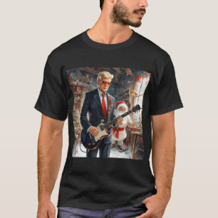 T-shirt Trump Jouer Guitare électrique SANTA CLAUS atelier