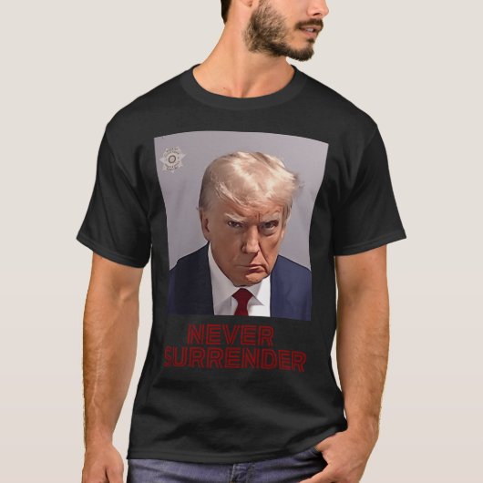T-shirt Trump libre - Ne jamais abandonner (Devant)