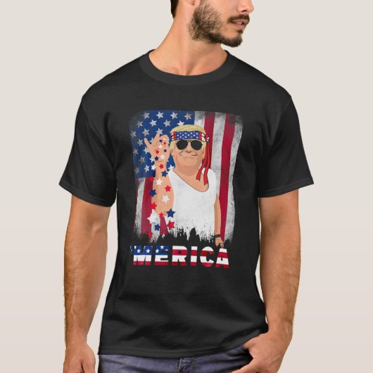 T-shirt Trump Merica Bae Salt Parsemer le drapeau américai (Devant)