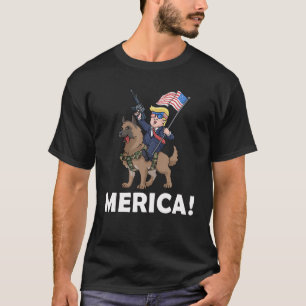 T-shirt Trump Merica Le héros américain du chien malinoi