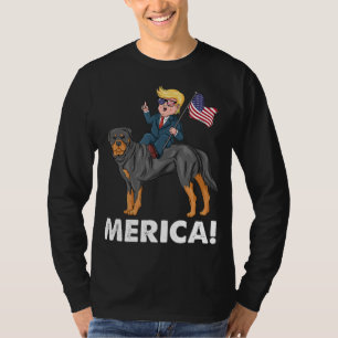 T-shirt Trump Merica Rottweiler Chien Héros américain