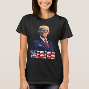 T-shirt Trump Merica Trump 4 juillet le drapeau américain