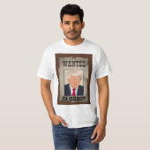 T-SHIRT TRUMP MUGSHOT RECHERCHÉ POUR LE PRÉSIDENT 2024 (Devant entier)