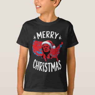 T-shirt Trump Red Election Map Joyeux Noël Trump Winne