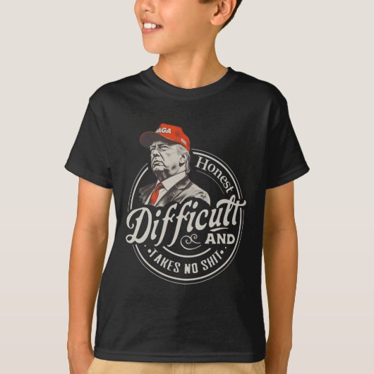 T-shirt Trump rétro honnête et difficiles ne prend pas (Devant)