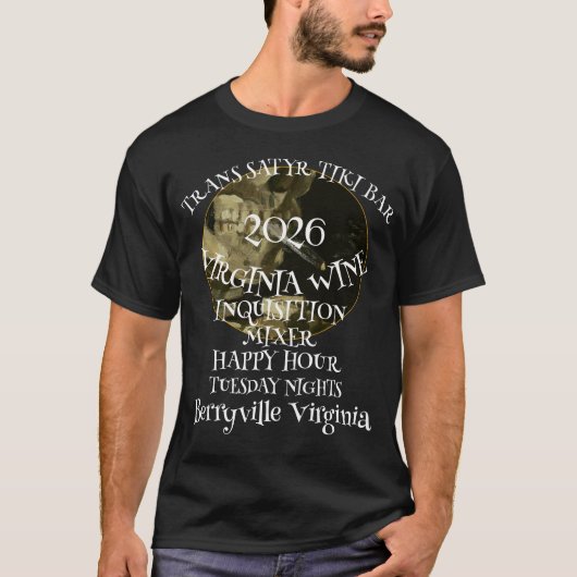 T-shirt Trump TRANS SATYR TIKI Bar Happy HOUR (Devant)