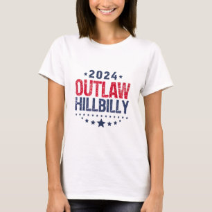 T-shirt Trump Vance 2024 Hors-la-loi Hillbilly Drapeau amé