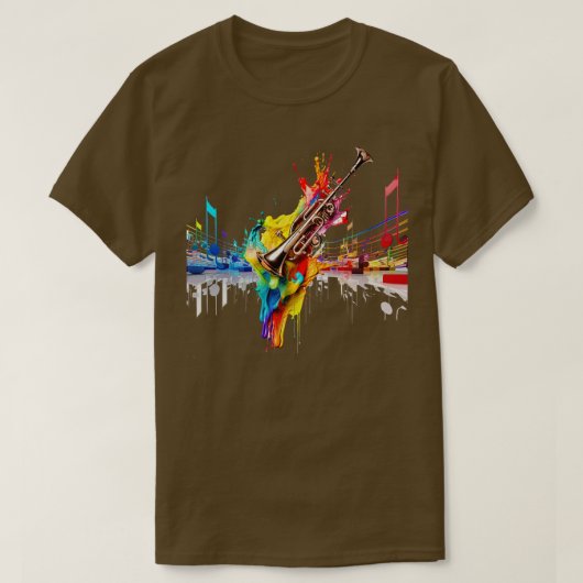 T-shirt Trumpet arc-en-ciel (Design devant)