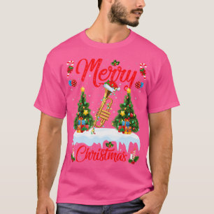 T-shirt Trumpet Music Amour Xmas Éclairage Père Noël Trump