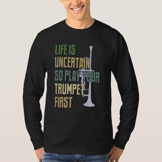 T-shirt Trumpet Player Retro Style (Devant)