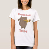 T-shirt Trumpet Tribe Brown Cat Pink (Devant)
