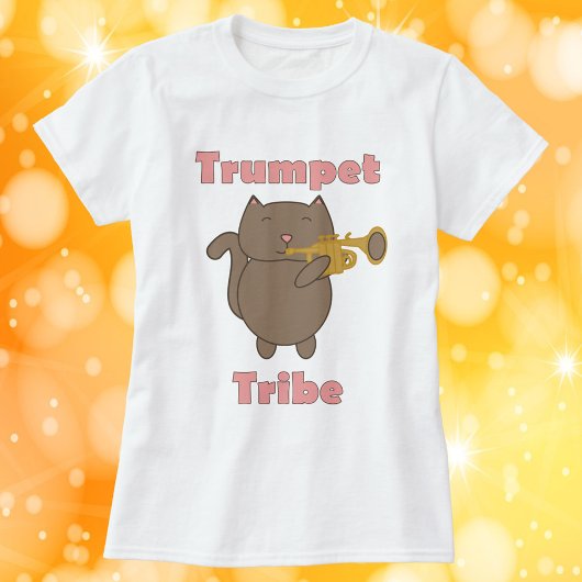 T-shirt Trumpet Tribe Brown Cat Pink