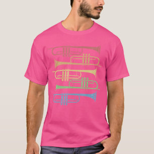T-shirt Trumpets de musique arc-en-ciel Jazz