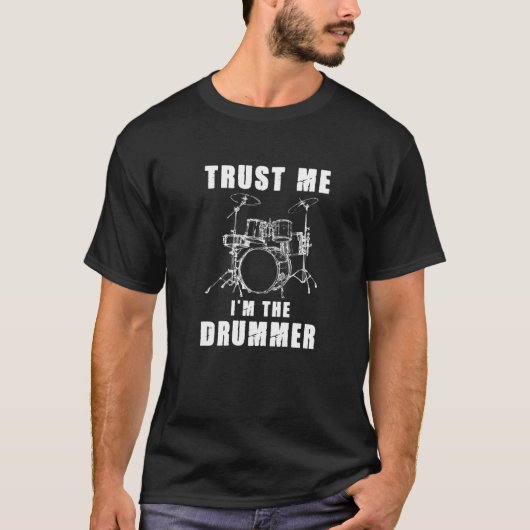 T-shirt Trust Me I'm The Drummer  Drum Kit Rock Drums (Devant)