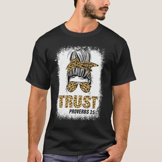 T-shirt Trust Proverbes 35 Versets de la Bible Bleaches Fe (Devant)