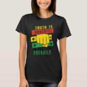 T-shirt Truth Powerful Black Fist Prevail, Pride Black His (Devant)