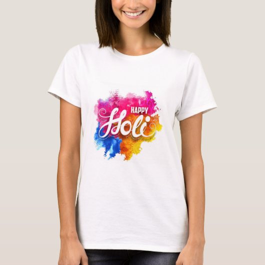 T-shirt Tshert pour Holi (Devant)
