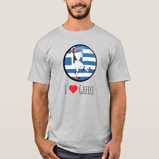T-shirt Tsolias (Evzone) avec fustanella et drapeau grec T (Devant)