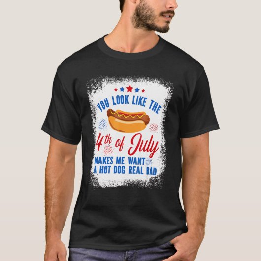 T-shirt Tu As L'Air 4 juillet Me Fait Vouloir Un Chien Cha (Devant)