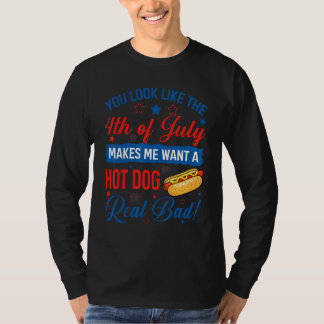 T-shirt Tu As L'Air Du 4 juillet Hot Dog 4 juillet