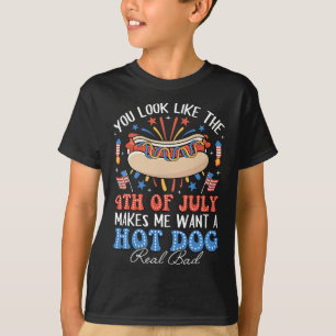 T-shirt Tu As L'Air Du 4 juillet Hot Dog Hommes Américains
