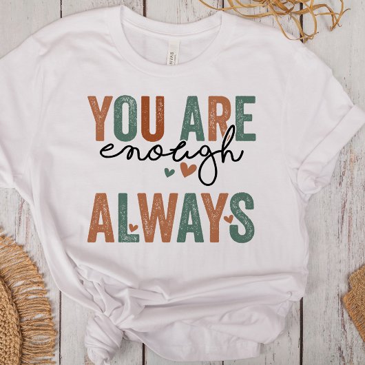 T-shirt "Tu En Es Assez. Toujours" Lettres Retro Grunge