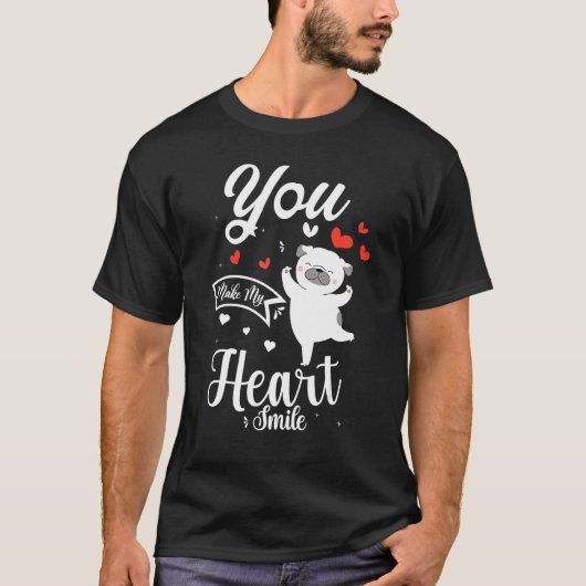 T-shirt Tu Fais De Mon Coeur Un Mignonne Jour Des Valentin (Devant)